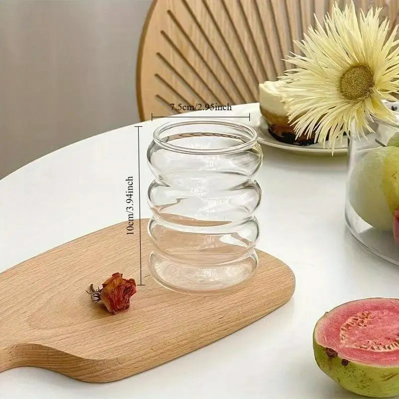 2 High Borosilicate Glass Coffee Cups 350ML/11.8oz with Straw