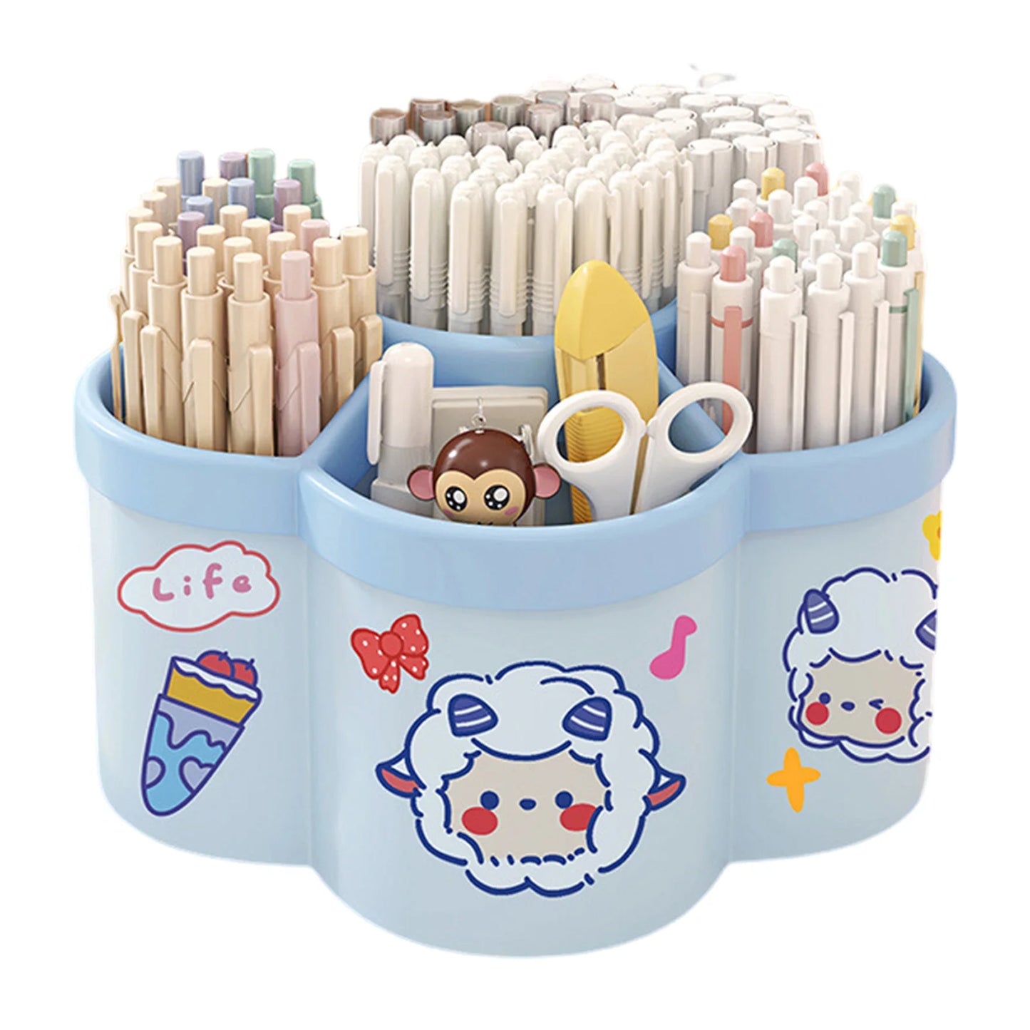 Rotating Pen Holder Desk Organizers Large Capacity Pen Storage