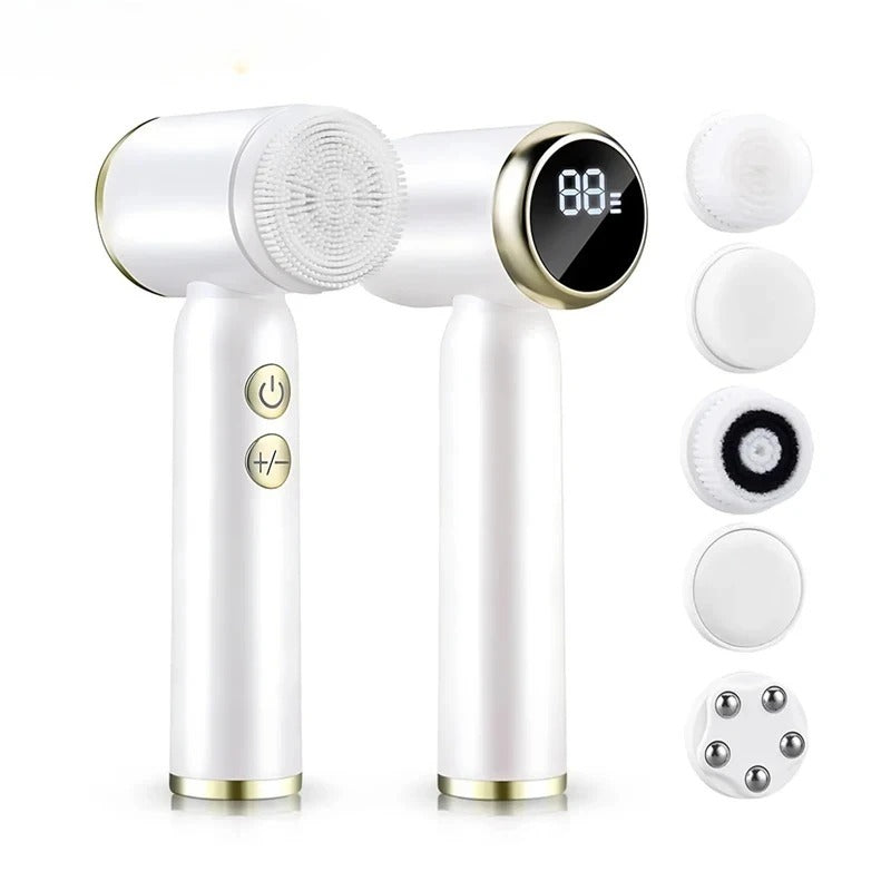 6 In 1 Electric Cleansing Brush Ultrasonic Facial Cleaner
