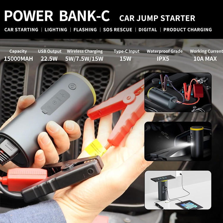 Portable Auto Kit 12V 10000Mah Car Jump Starter With Vacuum Cleaner