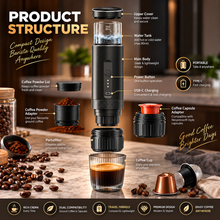 Self Heating Portable Espresso Coffee Maker 2in1