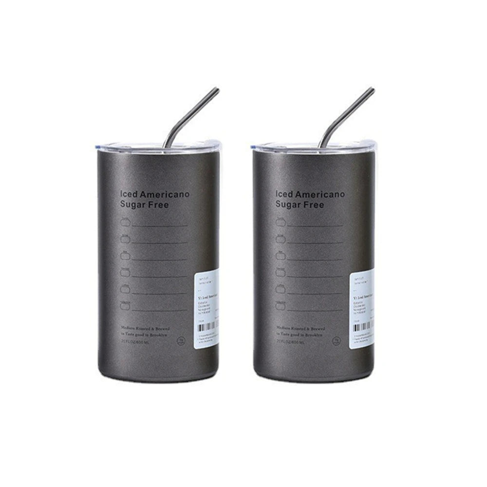 600ml Thermos Portable Stainless Steel Coffee Cup Thermos Bottle