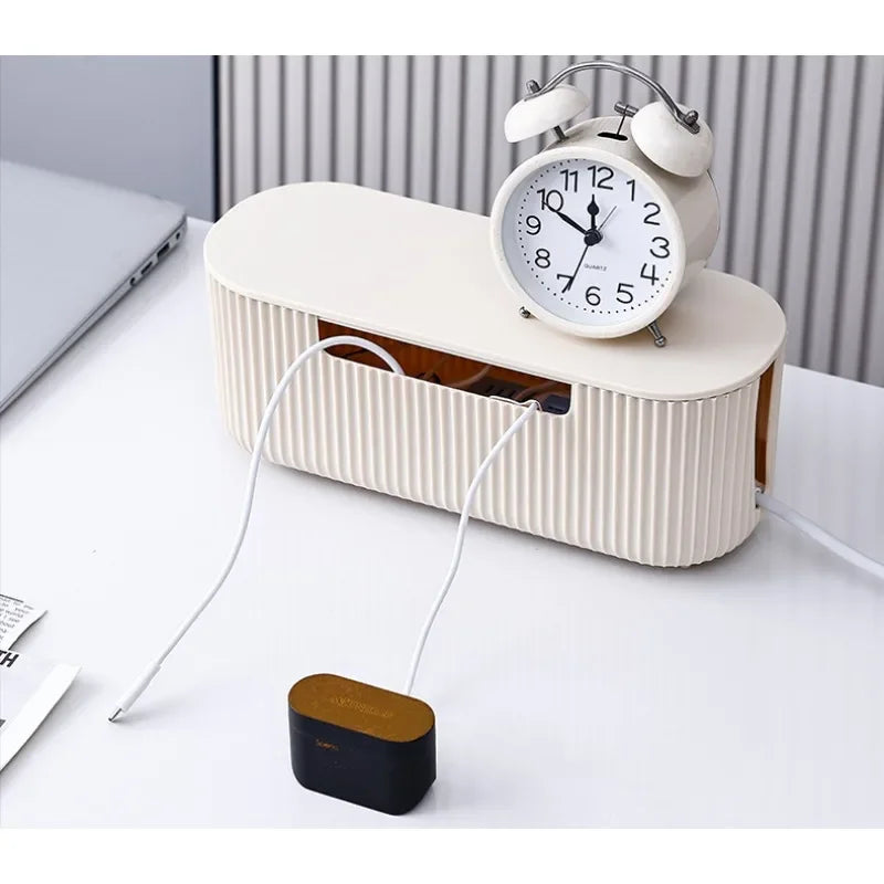 Cable Storage Box Desktop Power Strip Storage Box Dustproof