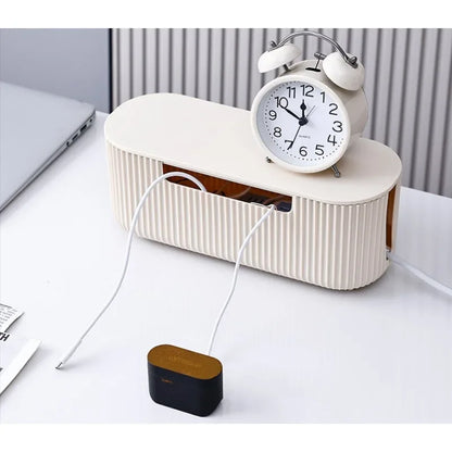 Cable Storage Box Desktop Power Strip Storage Box Dustproof
