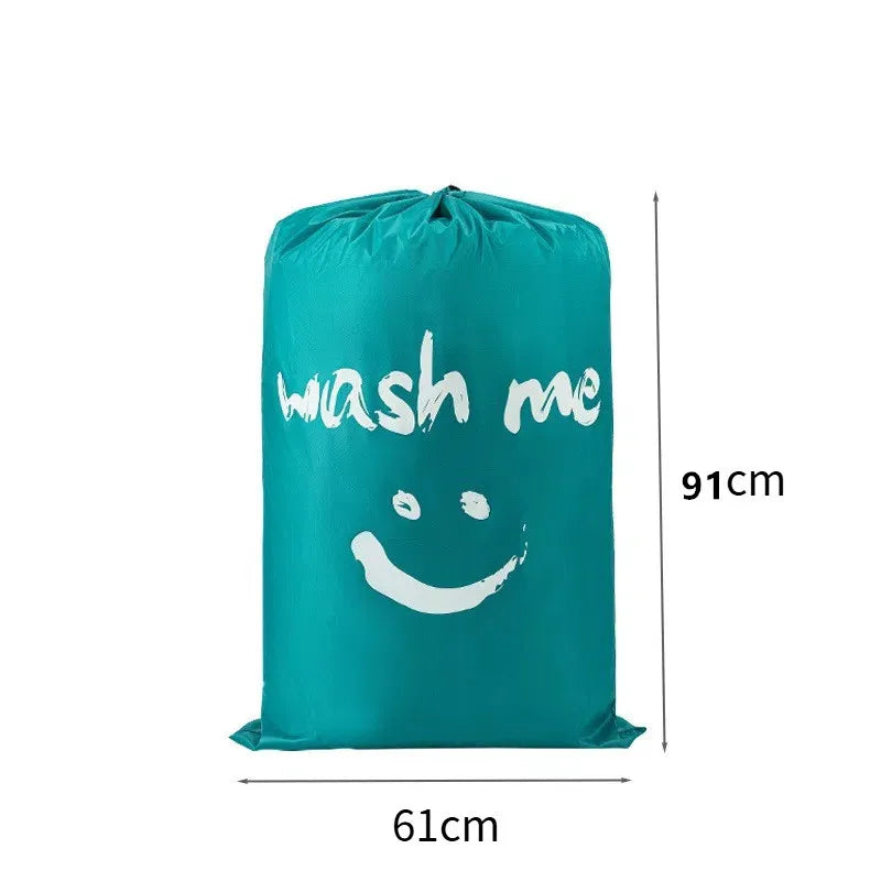 Smile Nylon Laundry Bag Travel Storage Pouch Machine Washable