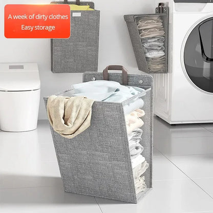 Wall Hanging Clothes Organizer Bag Laundry Basket Foldable