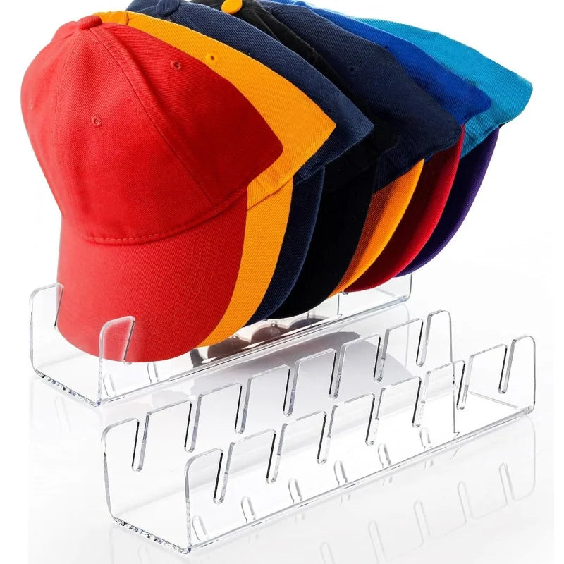 Acrylic Cap Storage Rack with Slots Baseball Cap Display Stand