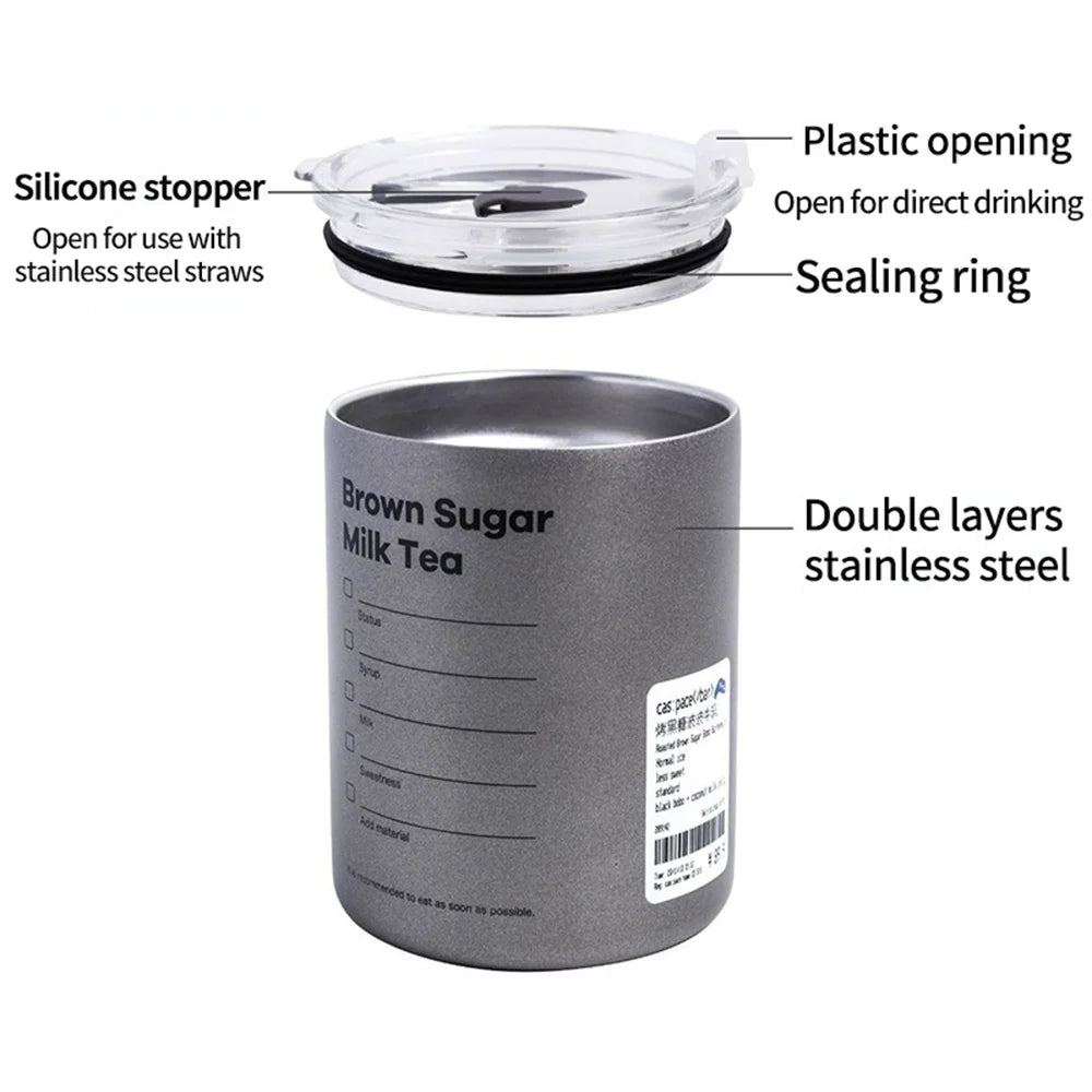 600ml Thermos Portable Stainless Steel Coffee Cup Thermos Bottle