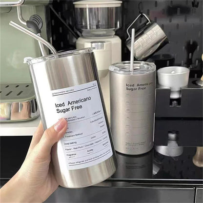 600ml Thermos Portable Stainless Steel Coffee Cup Thermos Bottle