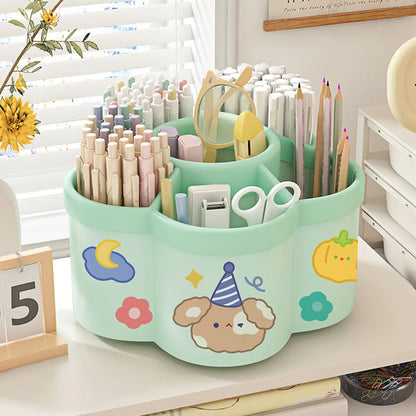 Rotating Pen Holder Desk Organizers Large Capacity Pen Storage