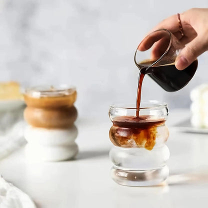 2 High Borosilicate Glass Coffee Cups 350ML/11.8oz with Straw