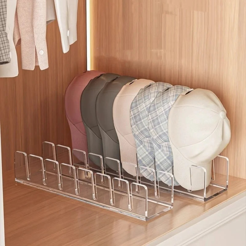Acrylic Cap Storage Rack with Slots Baseball Cap Display Stand