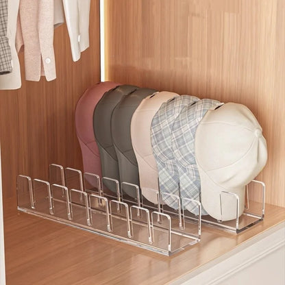 Acrylic Cap Storage Rack with Slots Baseball Cap Display Stand