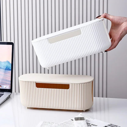 Cable Storage Box Desktop Power Strip Storage Box Dustproof