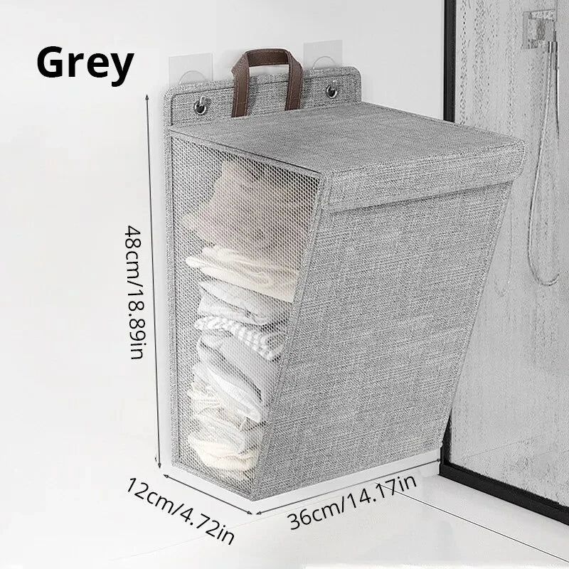 Wall Hanging Clothes Organizer Bag Laundry Basket Foldable