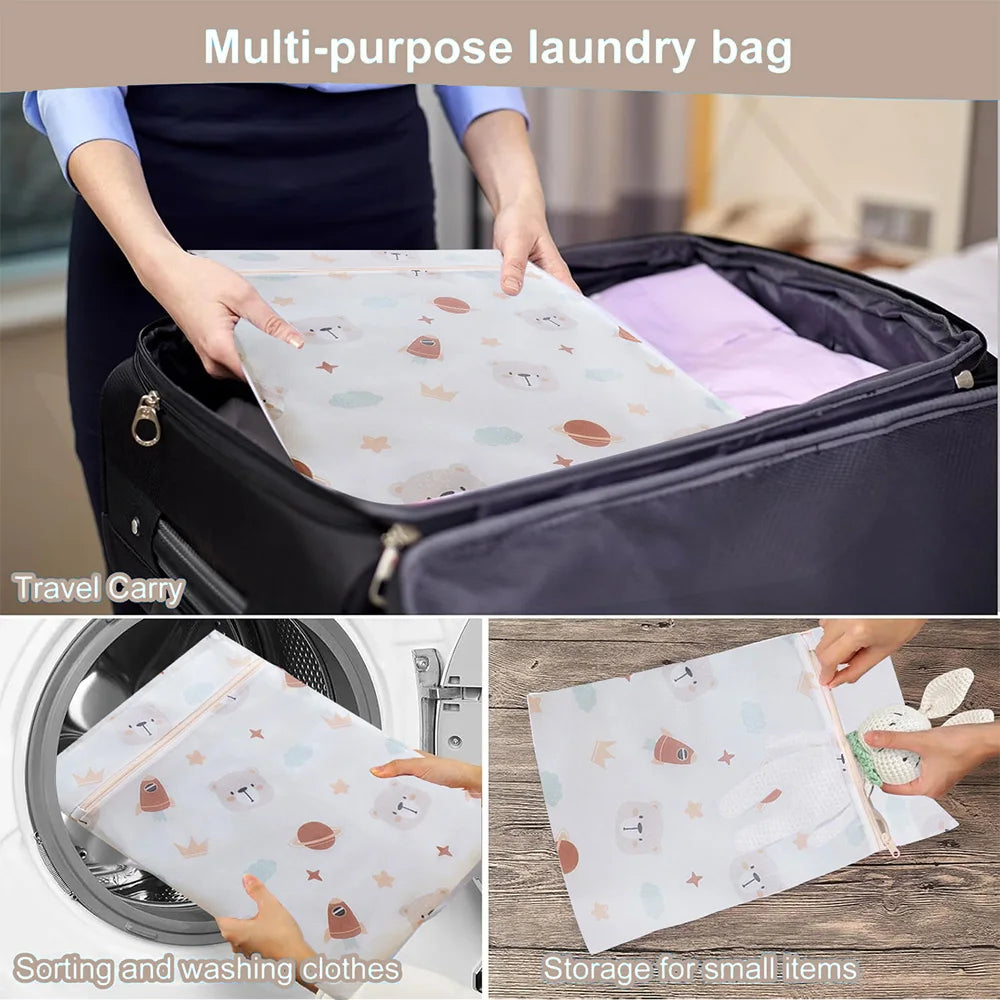 Laundry Bags Dirty Clothes Organize Pouch Cute Print Washing