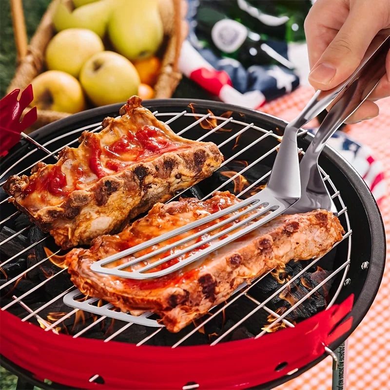 Stainless Steel Steak Tongs,Heat Resistant for Grilling&Flipping