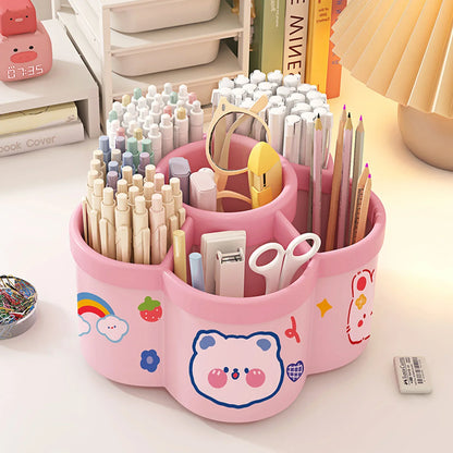 Rotating Pen Holder Desk Organizers Large Capacity Pen Storage