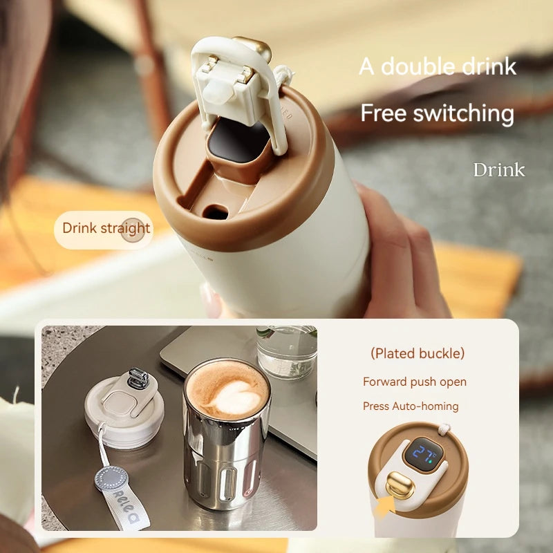 Stainless Steel Thermo Water Bottle LED Temperature Display Coffee