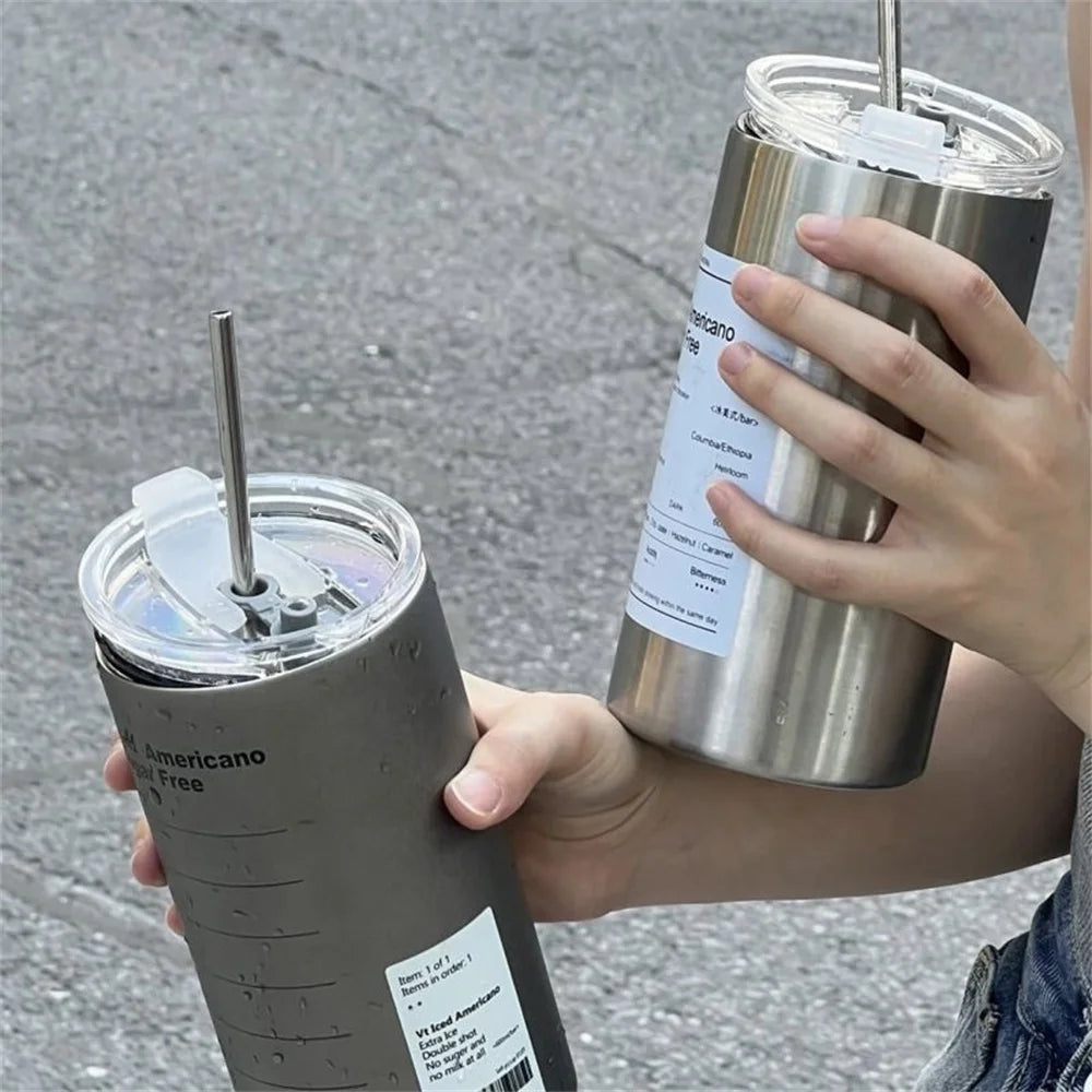 600ml Thermos Portable Stainless Steel Coffee Cup Thermos Bottle
