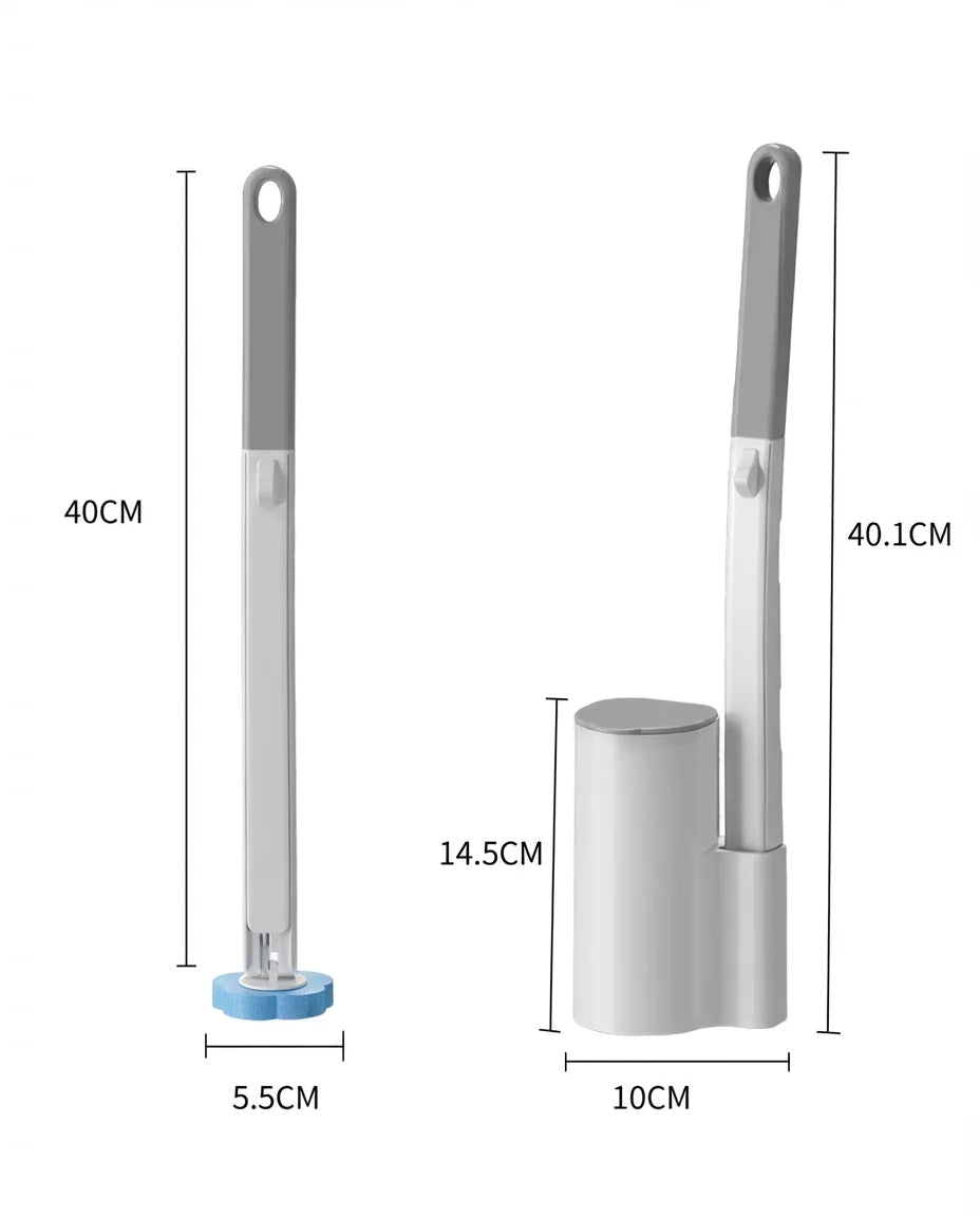 Disposable Toilet Brush with Holder Set - Hygienic Toilet Cleaning