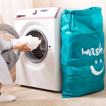 Smile Nylon Laundry Bag Travel Storage Pouch Machine Washable