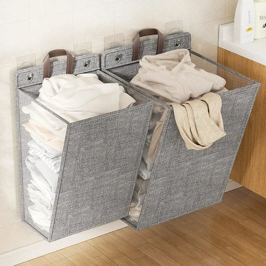 Wall Hanging Clothes Organizer Bag Laundry Basket Foldable