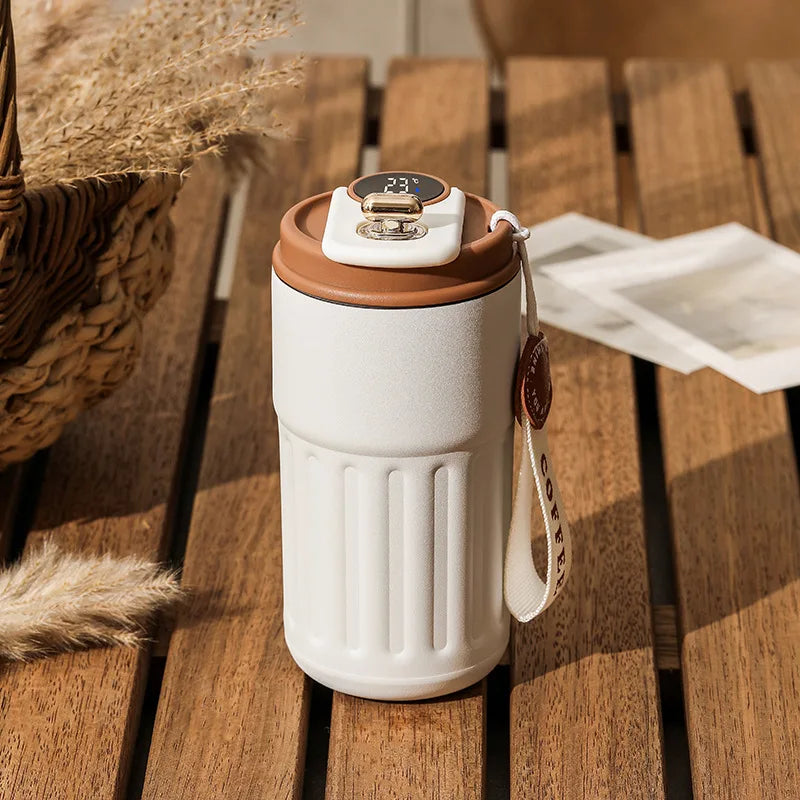 Stainless Steel Thermo Water Bottle LED Temperature Display Coffee