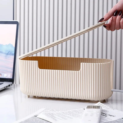 Cable Storage Box Desktop Power Strip Storage Box Dustproof
