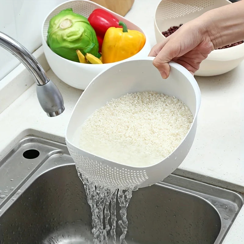 1 Piece of Rice Drainage Basket Rice Filter Fruit and Vegetable
