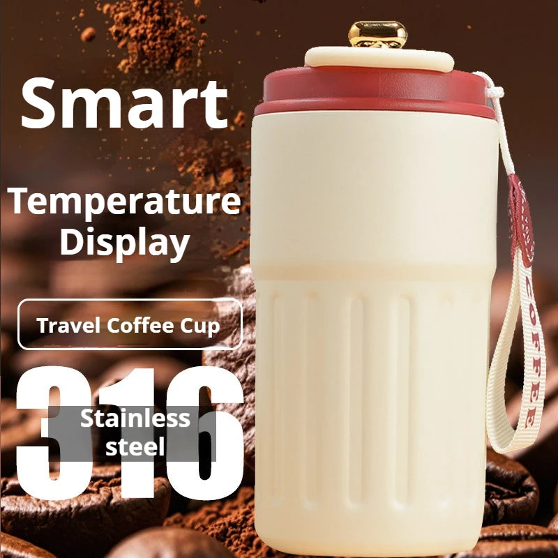 Stainless Steel Thermo Water Bottle LED Temperature Display Coffee