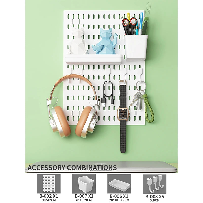 No-Holes Home Organization | This Wall Pegboard Displays