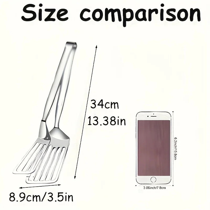 Stainless Steel Steak Tongs,Heat Resistant for Grilling&Flipping