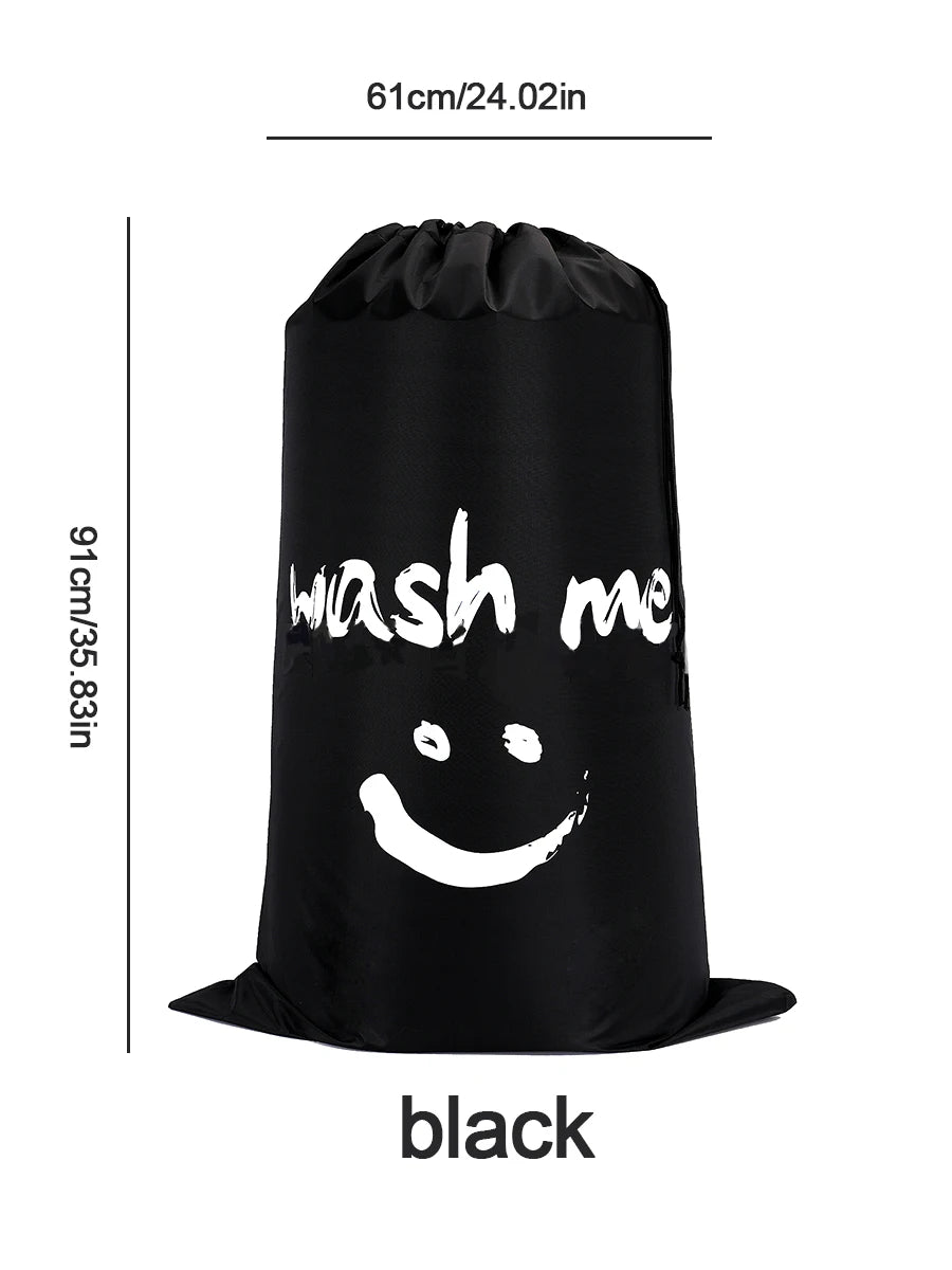 Smile Nylon Laundry Bag Travel Storage Pouch Machine Washable