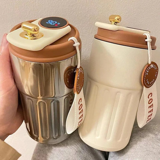 Stainless Steel Thermo Water Bottle LED Temperature Display Coffee