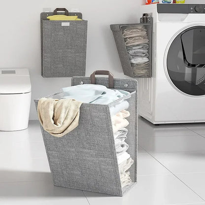 Wall Hanging Clothes Organizer Bag Laundry Basket Foldable