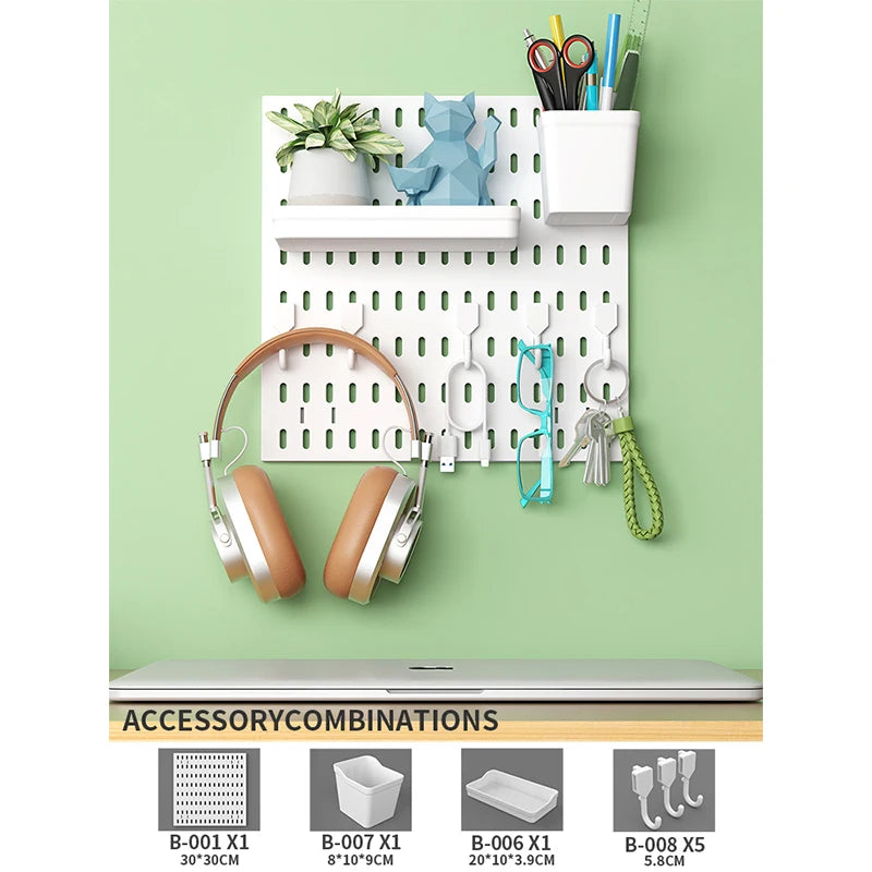 No-Holes Home Organization | This Wall Pegboard Displays