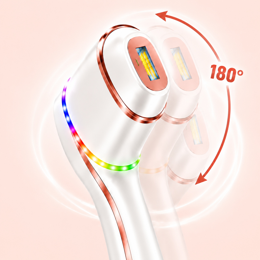 IPL hair removal device with rotating head