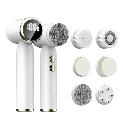 6 In 1 Electric Cleansing Brush Ultrasonic Facial Cleaner